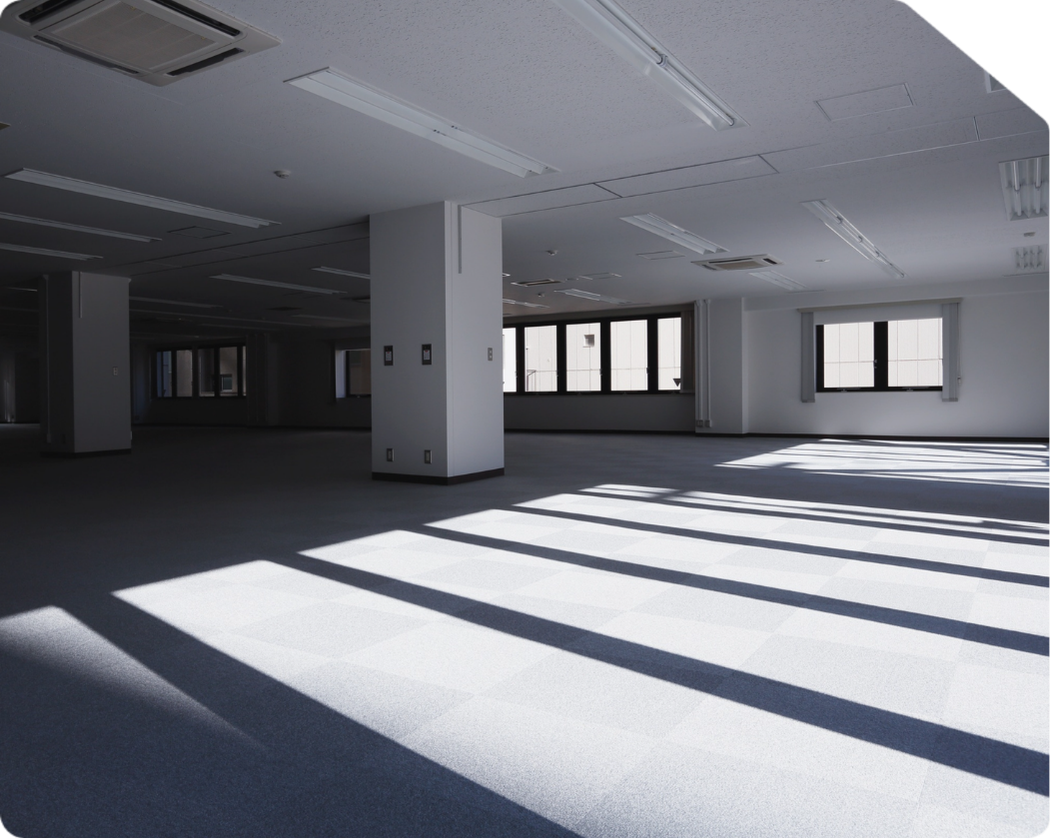 Empty office space before workplace technology installation and office relocation for System C's new Leeds hybrid workspace